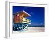Life Guard Station, South Beach, Miami, Florida, USA-Terry Eggers-Framed Premium Photographic Print
