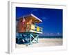 Life Guard Station, South Beach, Miami, Florida, USA-Terry Eggers-Framed Photographic Print