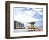 Life Guard Station, South Beach, Miami, Florida, USA-Terry Eggers-Framed Photographic Print