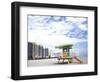 Life Guard Station, South Beach, Miami, Florida, USA-Terry Eggers-Framed Photographic Print