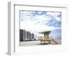 Life Guard Station, South Beach, Miami, Florida, USA-Terry Eggers-Framed Photographic Print