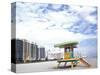 Life Guard Station, South Beach, Miami, Florida, USA-Terry Eggers-Stretched Canvas