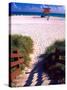 Life Guard Station, Walkway, South Beach, Miami, Florida, USA-Terry Eggers-Stretched Canvas