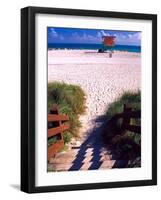 Life Guard Station, Walkway, South Beach, Miami, Florida, USA-Terry Eggers-Framed Photographic Print