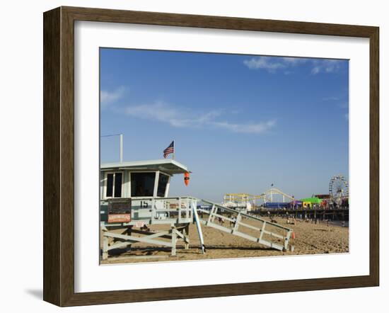 Life Guard Watch Tower, Santa Monica Beach, Los Angeles, California, USA-Kober Christian-Framed Photographic Print