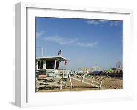 Life Guard Watch Tower, Santa Monica Beach, Los Angeles, California, USA-Kober Christian-Framed Photographic Print