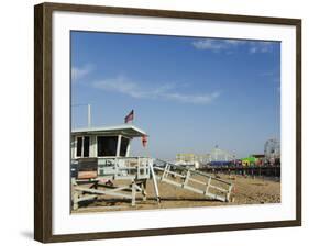 Life Guard Watch Tower, Santa Monica Beach, Los Angeles, California, USA-Kober Christian-Framed Photographic Print