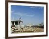 Life Guard Watch Tower, Santa Monica Beach, Los Angeles, California, USA-Kober Christian-Framed Photographic Print