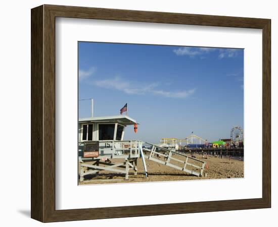 Life Guard Watch Tower, Santa Monica Beach, Los Angeles, California, USA-Kober Christian-Framed Photographic Print