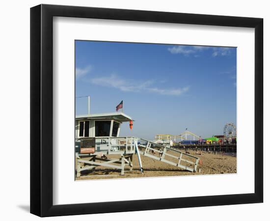 Life Guard Watch Tower, Santa Monica Beach, Los Angeles, California, USA-Kober Christian-Framed Photographic Print