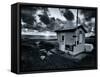 Life Guards Hut on Beach-Tim Kahane-Framed Stretched Canvas