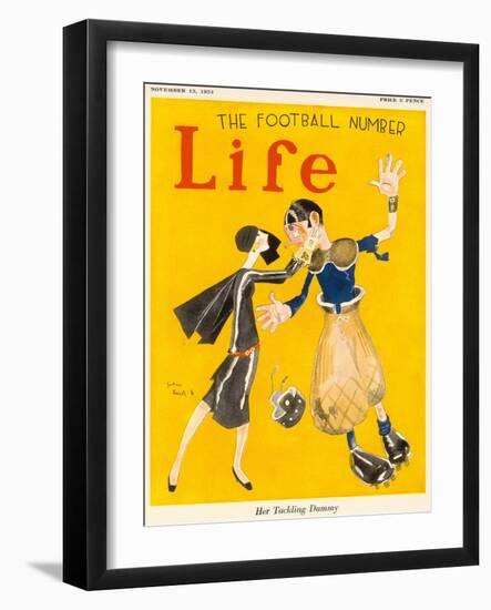 Life, Her Tackling Dummy, 1924-null-Framed Art Print