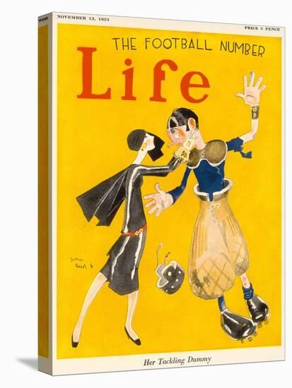Life, Her Tackling Dummy, 1924-null-Stretched Canvas