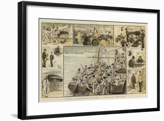Life in a Training-Ship, Sketches on Board H M S Boscawen-null-Framed Giclee Print