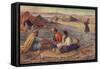 Life in Algeria - the Halt in the Desert-null-Framed Stretched Canvas