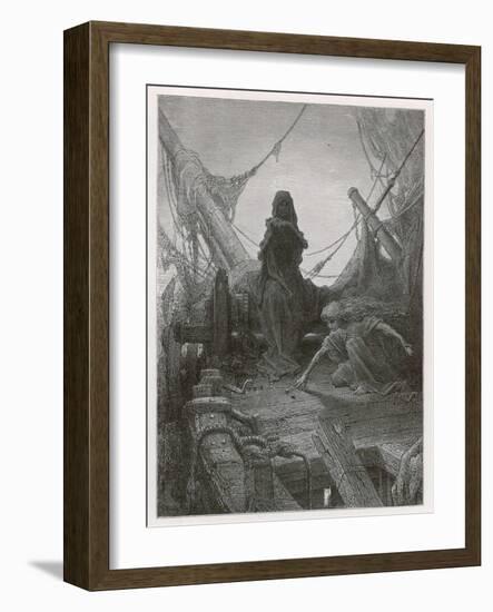 Life-In-Death Dices with Death Himself to Decide the Fate of the Sailors-Gustave Dor?-Framed Photographic Print