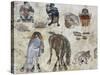 Life in Nomad Camp, Color Illustration, Chinese Civilization, 16th Century-null-Stretched Canvas