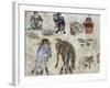 Life in Nomad Camp, Color Illustration, Chinese Civilization, 16th Century-null-Framed Giclee Print