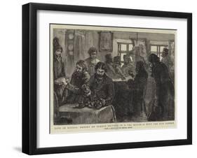 Life in Russia, Drosky or Sledge Drivers in a Tea House, a Hint for Our Cabmen-null-Framed Giclee Print