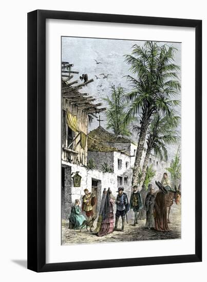 Life in Saint Augustine, Florida, When Part of New Spain-null-Framed Giclee Print