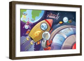 Life in Space - Jack & Jill-Merril Rainey-Framed Giclee Print