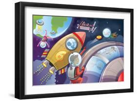 Life in Space - Jack & Jill-Merril Rainey-Framed Giclee Print
