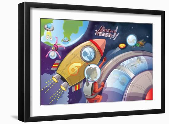 Life in Space - Jack & Jill-Merril Rainey-Framed Giclee Print