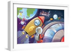 Life in Space - Jack & Jill-Merril Rainey-Framed Giclee Print