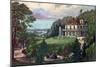 Life in the Country, Evening, 1862-Currier & Ives-Mounted Giclee Print