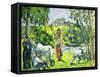 Life in the Fields, circa 1875-Paul Cézanne-Framed Stretched Canvas