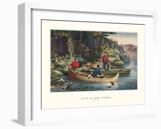 Life in the Woods-Currier & Ives-Framed Art Print