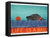 Life Is A Ball Black-Stephen Huneck-Framed Stretched Canvas