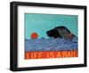 Life Is A Ball Flat Coat Black-Stephen Huneck-Framed Giclee Print