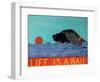 Life Is A Ball Flat Coat Black-Stephen Huneck-Framed Giclee Print