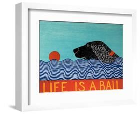 Life Is A Ball Flat Coat Black-Stephen Huneck-Framed Giclee Print