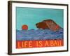 Life Is A Ball Flat Coat Brown-Stephen Huneck-Framed Giclee Print