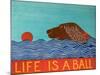 Life Is A Ball Flat Coat Brown-Stephen Huneck-Mounted Giclee Print