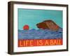 Life Is A Ball Flat Coat Brown-Stephen Huneck-Framed Giclee Print