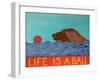 Life Is A Ball Flat Coat Brown-Stephen Huneck-Framed Giclee Print