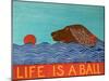 Life Is A Ball Flat Coat Brown-Stephen Huneck-Mounted Giclee Print