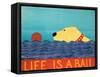 Life Is A Ball Yell-Stephen Huneck-Framed Stretched Canvas