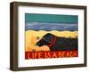 Life Is A Beach Black-Stephen Huneck-Framed Giclee Print