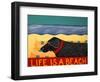 Life Is A Beach Black-Stephen Huneck-Framed Giclee Print