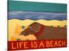 Life Is A Beach Choc-Stephen Huneck-Stretched Canvas