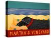Life Is A Beach Vineyard  Black-Stephen Huneck-Stretched Canvas