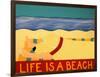 Life Is A Beach Yellow-Stephen Huneck-Framed Giclee Print