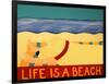 Life Is A Beach Yellow-Stephen Huneck-Framed Giclee Print