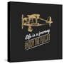 Life is a Journey, Enjoy the Flight Motivational Quote. Vintage Retro Airplane Logo. Vector Typogra-Vlada Young-Stretched Canvas