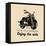 Life is a Journey Enjoy the Ride Inspirational Poster. Vector Hand Drawn Motorcycle for MC Sign, La-Vlada Young-Framed Stretched Canvas