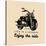 Life is a Journey Enjoy the Ride Inspirational Poster. Vector Hand Drawn Motorcycle for MC Sign, La-Vlada Young-Stretched Canvas